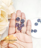 Metallic druzy stud earrings