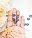 Metallic druzy stud earrings