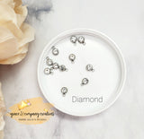 Stainless steel birthstone charm add-on